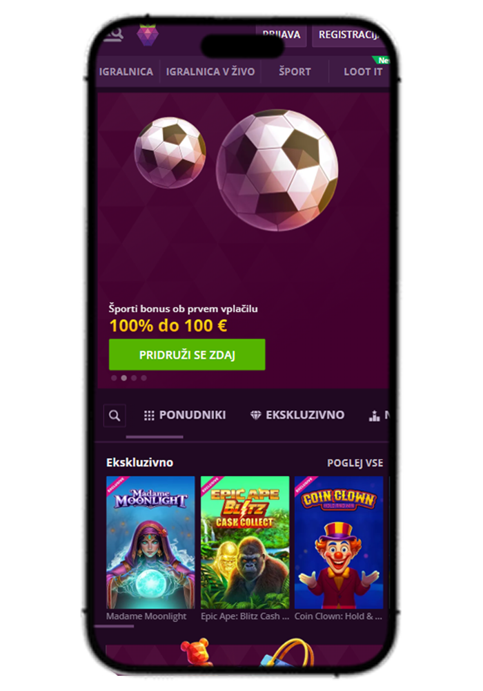 Malina Casino Mobile View