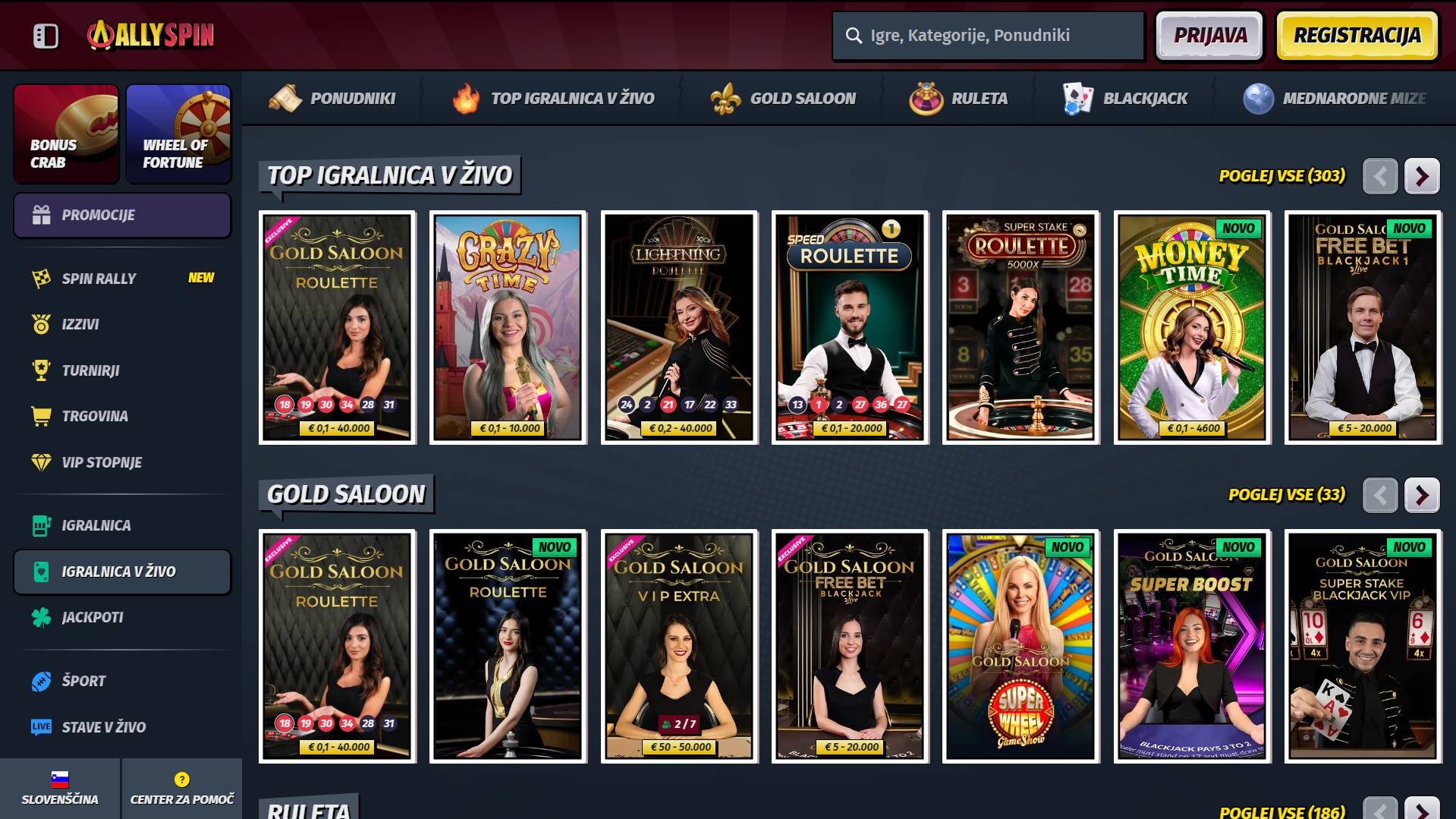 AllySpin Casino Live Casino
