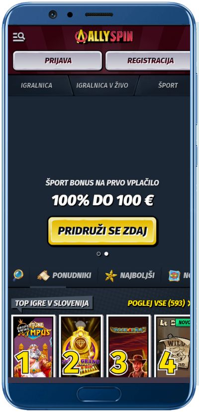 AllySpin Kazino Mobilna Aplikacija Shot