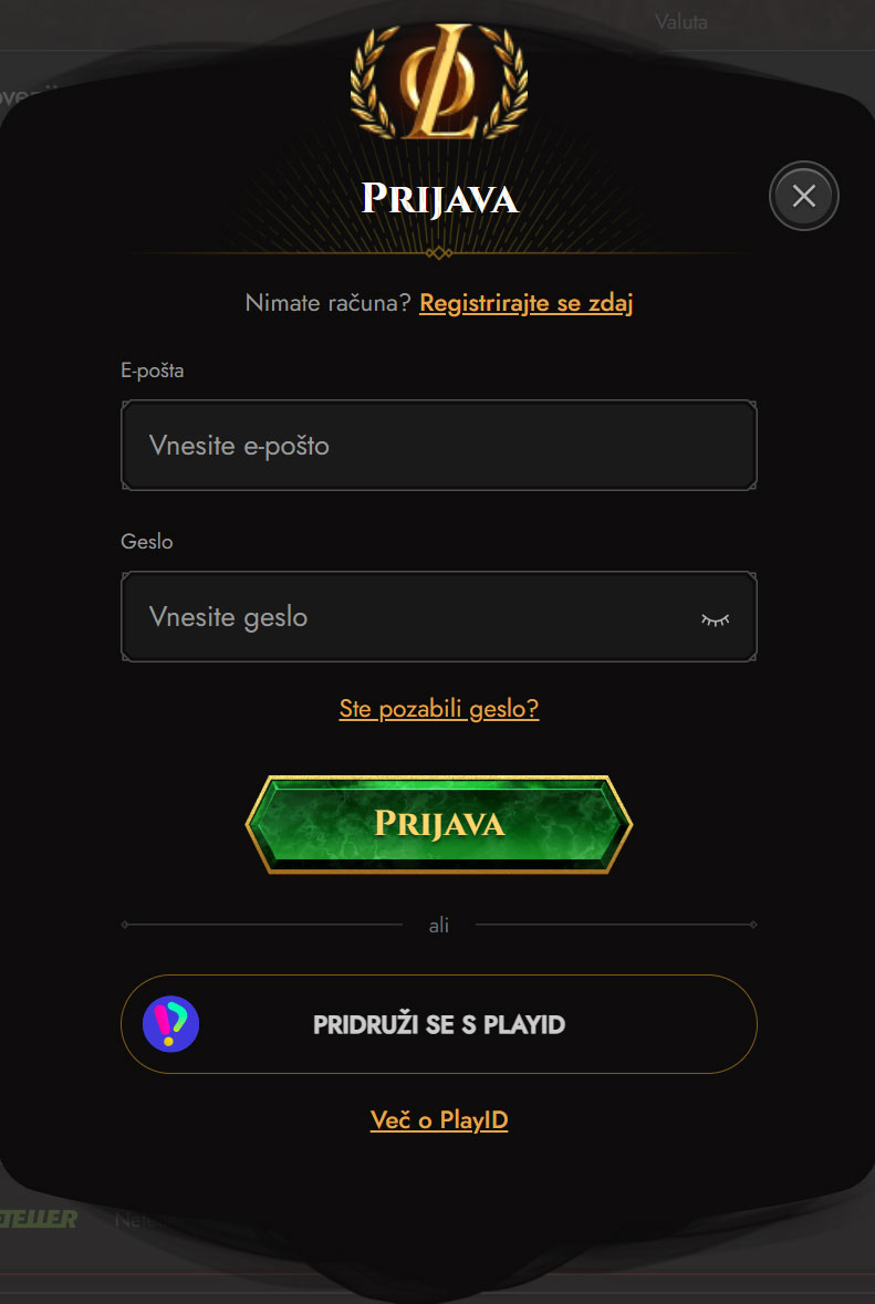 Legiano Casino Log In