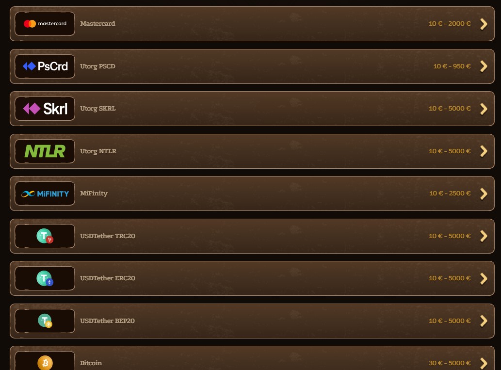 Plačila Lizaro Casino