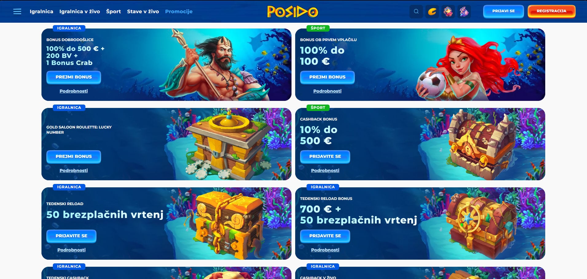 Posido Casino Bonuses and Promotions