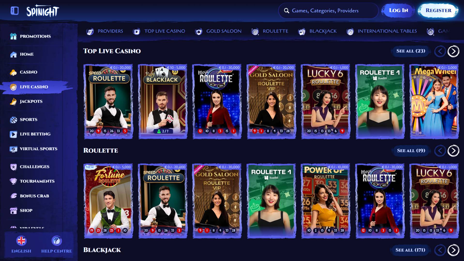 Spinight Casino Live Casino