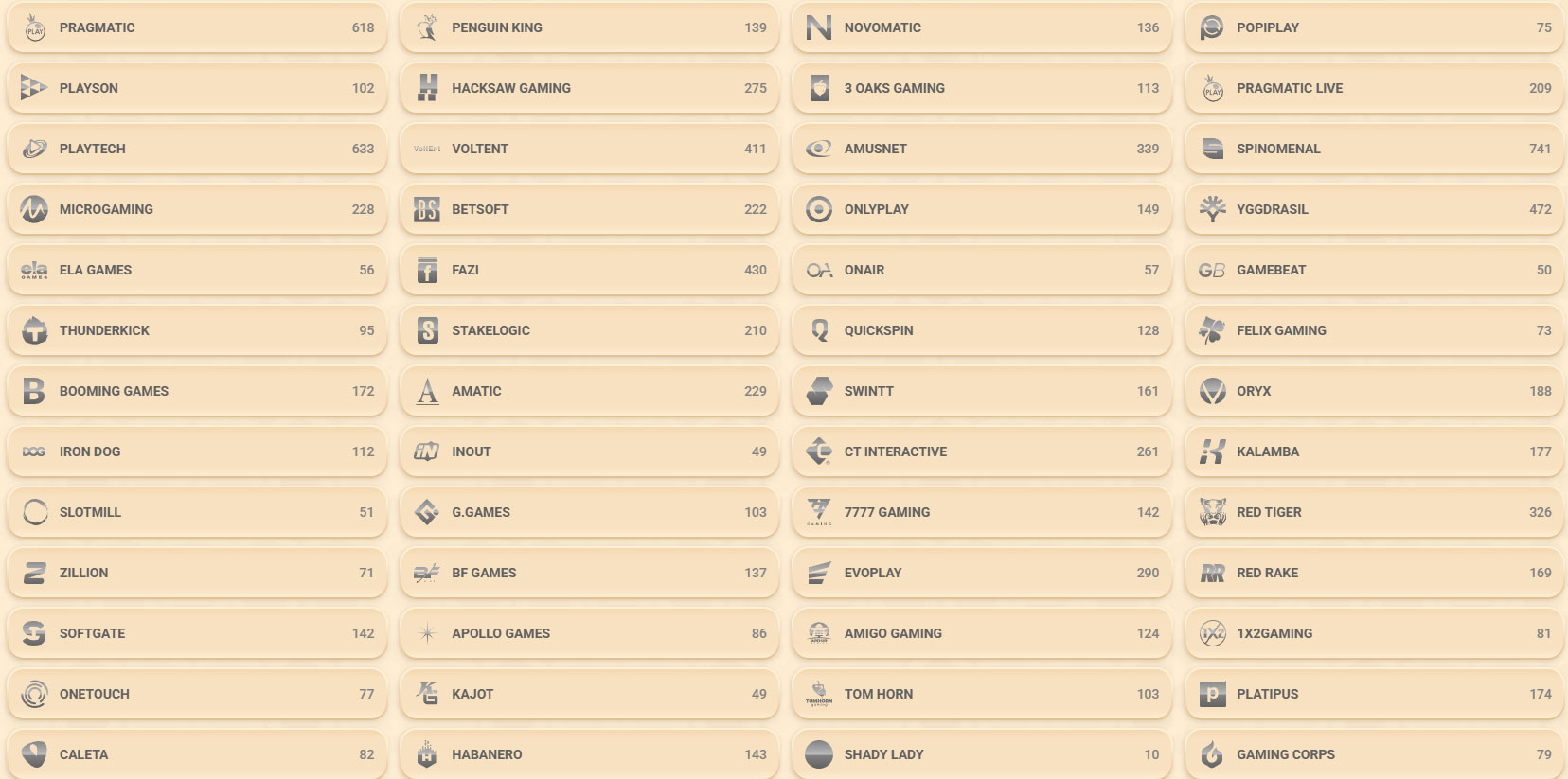 Vegasino-Casino-Providers