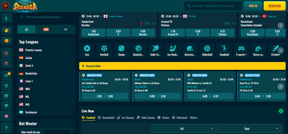 Spinanga Casino Sportsbook