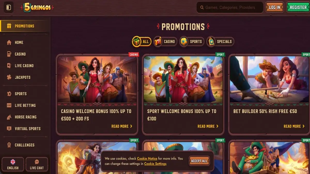 5 Gringos Casino Promocije