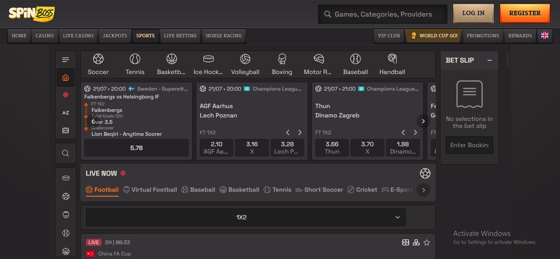 spinboss casino sports betting