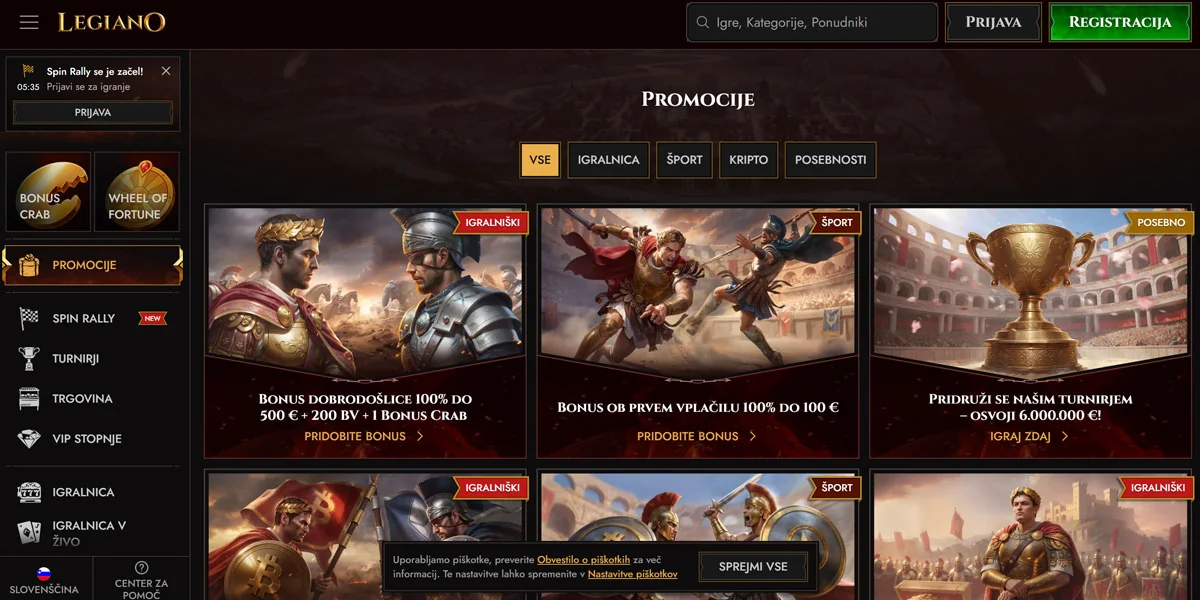 Legiano Casino Bonuses