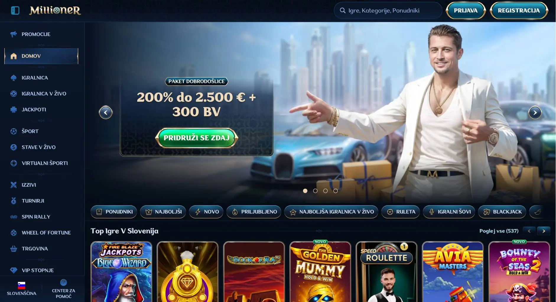 Millioner Casino Homepage