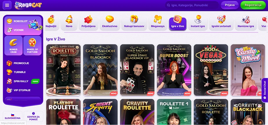 Robocat Casino Live Casino