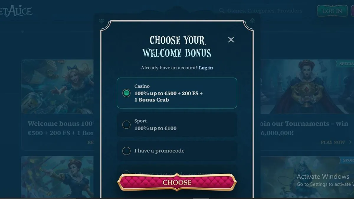 betalice casino register