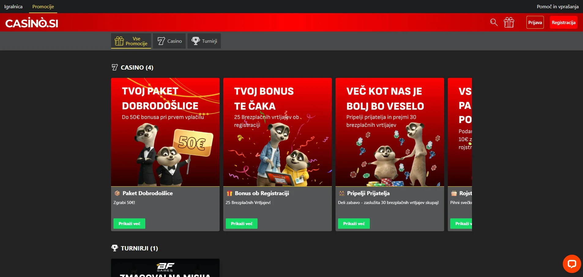 Casino.si Bonuses