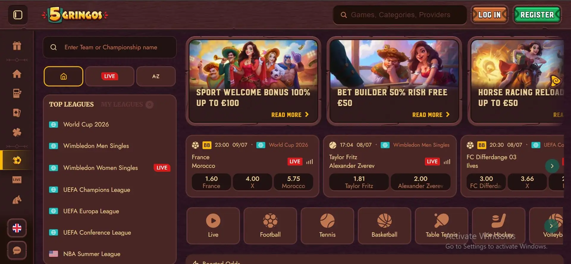 5 gringos casino sports betting
