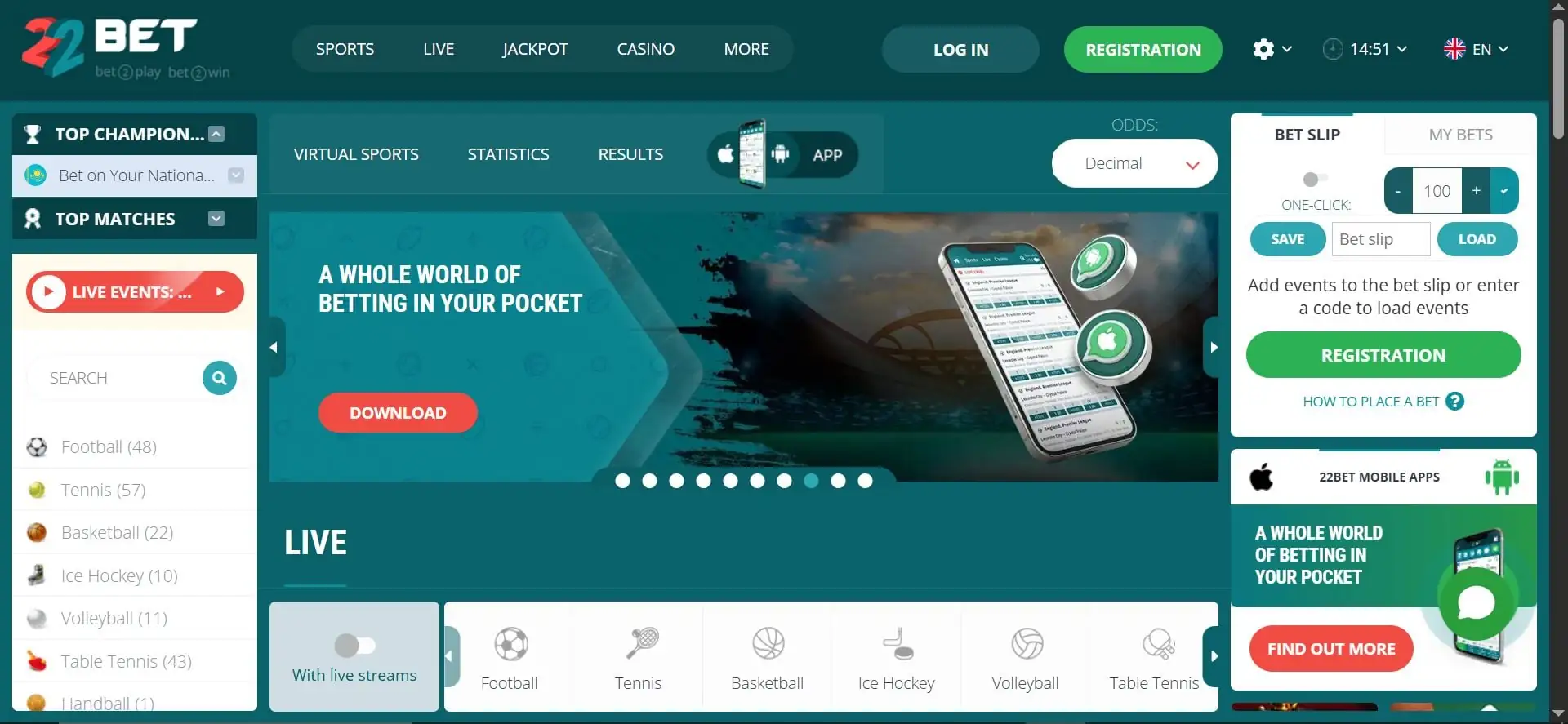 22bet-casino-home-page